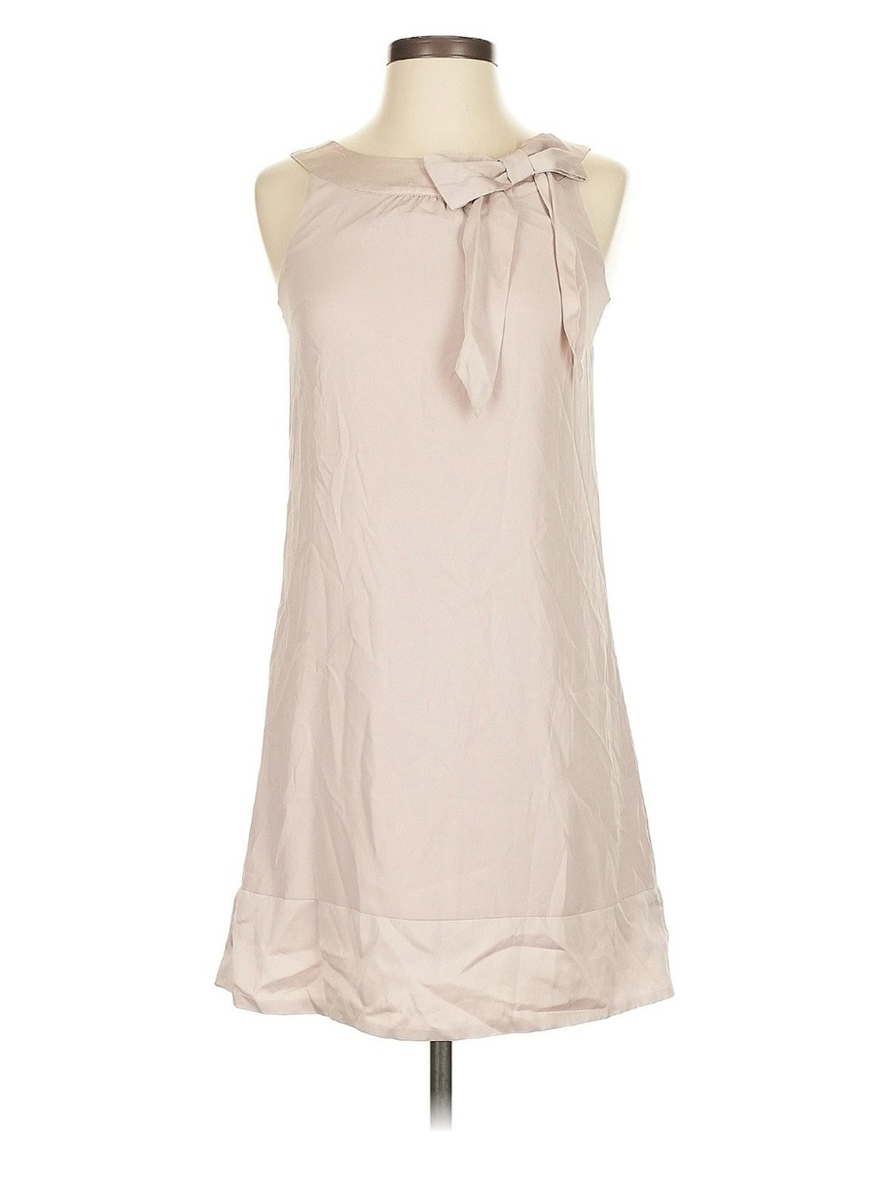 H&M Blush Pink Sleeveless Shift Dress with Bow Neckline